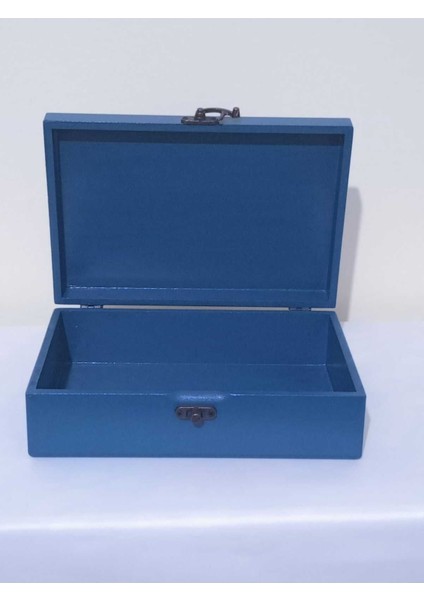 Mavi Ahşap Dekoratif Kutu, Takı ve Aksesuar Saklama, 15X22X7 cm modelleri