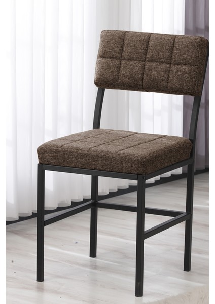 Dubai Modeli Kare Mutfak Masa Sandalye Takımı, 2 Sandalye 1 Sabit Ceviz Masa 70X70 Cm, Keten Kumaş modelleri