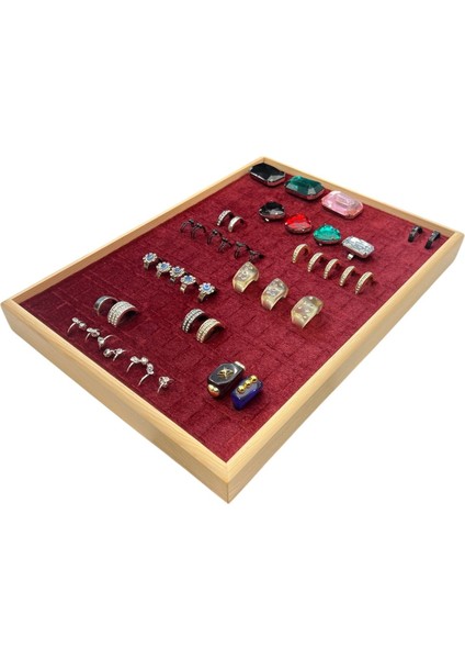 El Yapımı Ahşap ve Alcantara Kaplamalı Takı Teşhir Tablası 34,5X24,5X3,5CM modelleri