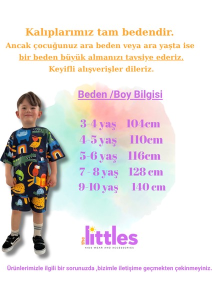 Erkek Çocuk Renkli Hayvan Baskılı Beli Lastikli Bağcıklı Pamuklu Kumaş Şortlu Alt Üst Takım fiyatları