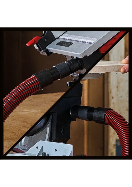 Tablalı Gönye Testere TE-MS 254 T (2000 W, max. 74 mm x 130 mm kesme derinliği/genişliği, Ø 254 mm testere bıçağı, eğilebilir testere başı, lazer, masa testere fonksiyonu) - 4300341