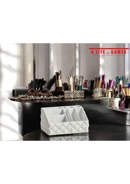 Beyaz Dekoratif Makyaj ve Takı Düzenleyici, Şık ve Pratik Saklama Çözümü fiyatları