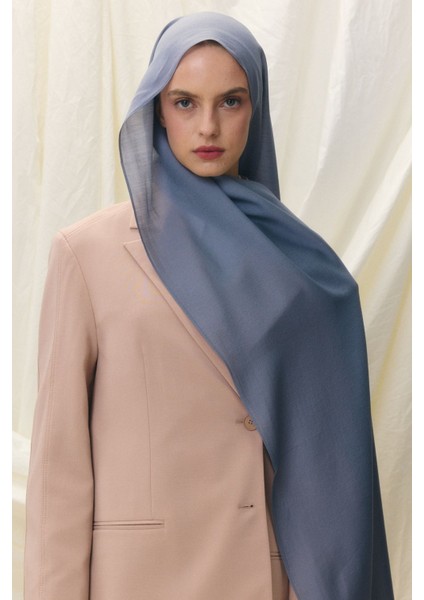 Paris Ipeği Kot Mavi Renk Pamuklu Şal