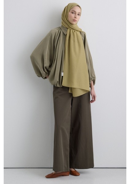 Paris Ipeği Sedef Yeşil Renk Pamuklu Şal