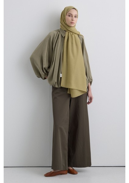 Paris Ipeği Sedef Yeşil Renk Pamuklu Şal