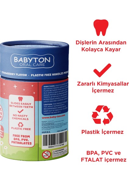 Çocuklar İçin Diş İpi 30 Adet