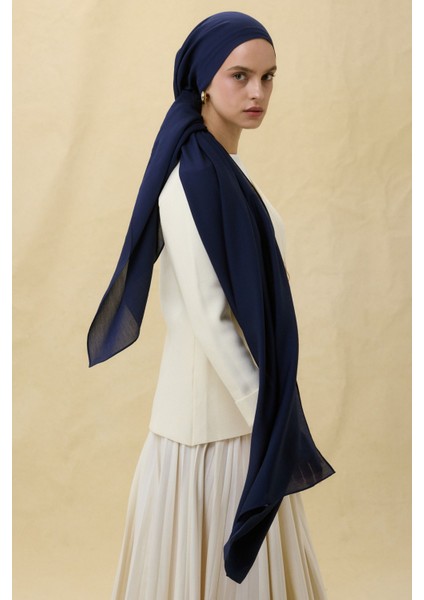 Paris Ipeği Lacivert Renk Pamuklu Şal
