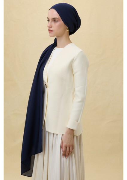 Paris Ipeği Lacivert Renk Pamuklu Şal