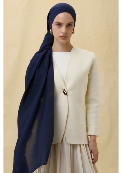 Paris Ipeği Lacivert Renk Pamuklu Şal