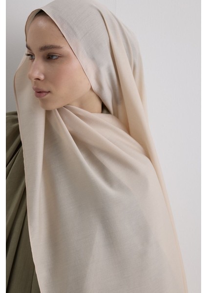 Paris Ipeği Krem Renk Pamuklu Şal