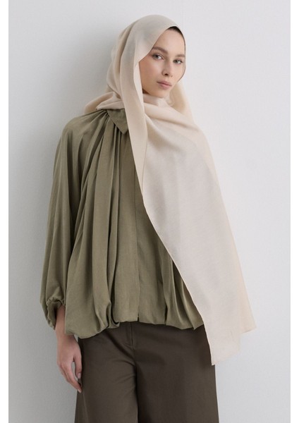 Paris Ipeği Krem Renk Pamuklu Şal