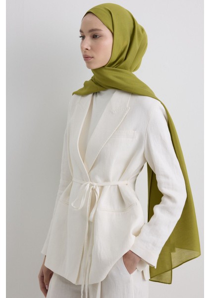 Paris Ipeği Lime Yeşil Renk Pamuklu Şal