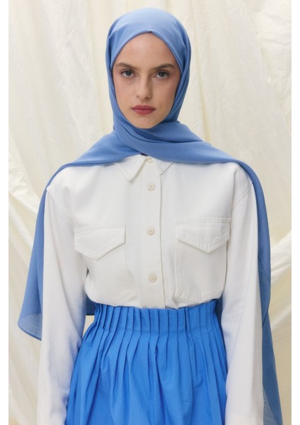 Paris Ipeği Çelik Mavi Renk Pamuklu Şal fiyatları