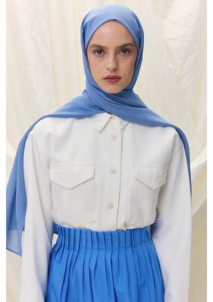 Paris Ipeği Çelik Mavi Renk Pamuklu Şal fırsatları