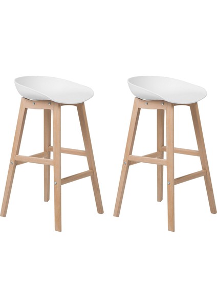 Belıanı Mıcco 2’li Bar Sandalyesi Seti, Iskandinav Tarzı, 72 cm Oturma Yüksekliği, Minimalist Tasarım