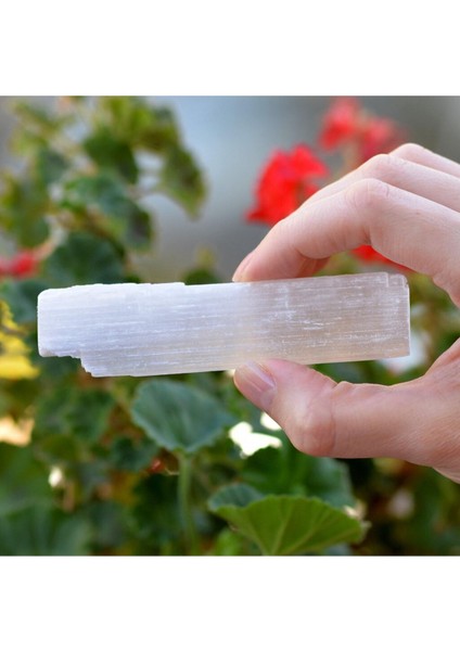 Beyaz Selenit Taşı Kütle - Çubuk Şekli, Enerji ve Temizlik Için Güzel Bir Seçenek