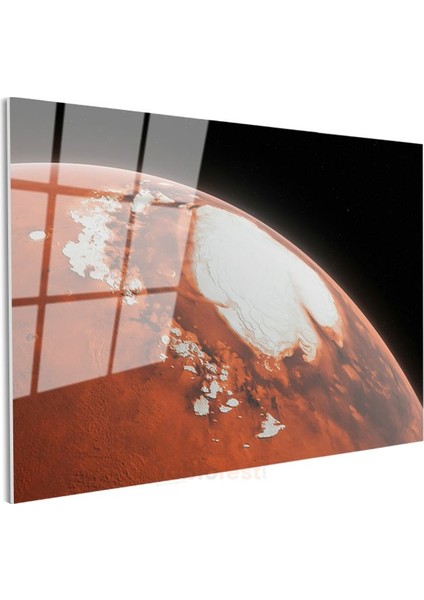 Mars Manzarası - Kızıl Gezegenin Kutup Bölgesi Cam Tablo modelleri