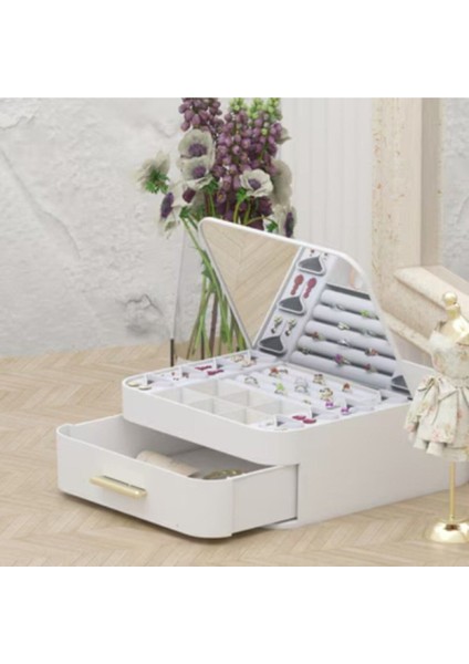 Beyaz Aynalı Takı Düzeni, Şık ve Pratik Takı Saklama Çözümü indirimleri