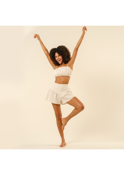 Tavas Mini %100 Pamuk Etek - Ekru modelleri