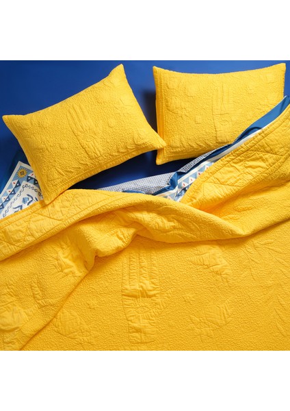 Uttar Kapitoneli 300 Tc Kıng Sıze Pamuk Saten Yatak Örtüsü Seti 260X280 cm Sarı fiyatları