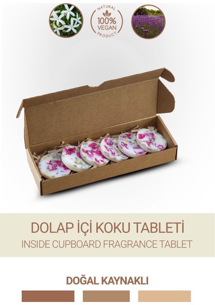Lavanta ve Yasemin Kokulu Dolap Içi Çamaşır Koku Tabletleri, Ferah ve Taze Koku Sağlar