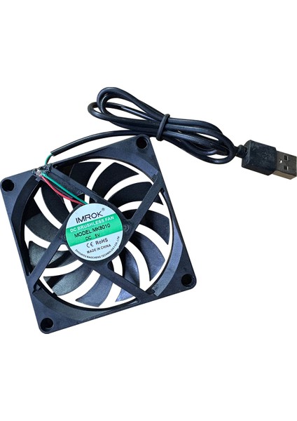 Usb Fan 80x80x10 2 Adet Harici Laptop, Modem ve Tv Soğutucu Ball Bearing sessiz 27 db 3000 rpm