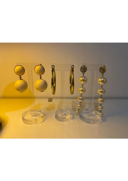 Şeffaf Pleksi T Küpelik 3'lü Set, Şık ve Kullanışlı Ev Dekorasyonu Seçeneği