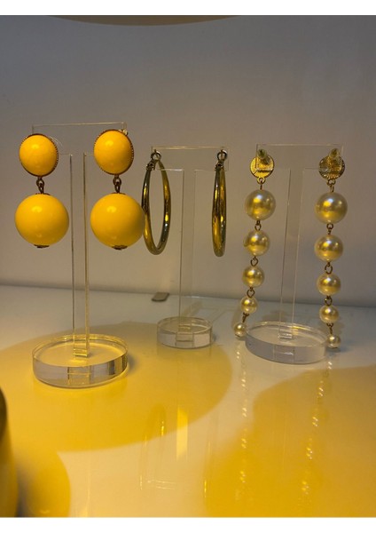 Şeffaf Pleksi T Küpelik 3'lü Set, Şık ve Kullanışlı Ev Dekorasyonu Seçeneği fiyatları