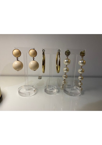 Şeffaf Pleksi T Küpelik 3'lü Set, Şık ve Kullanışlı Ev Dekorasyonu Seçeneği modelleri