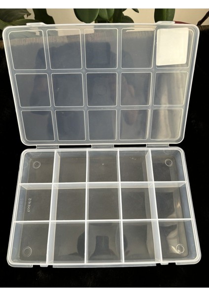 15 Bölmeli Beyaz Takı ve Aksesuar Organizer Kutu 230X150X35 mm