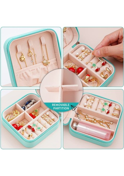 Turkuaz Seyahat Takı Organizer Kutusu, Mücevher ve Aksesuar Düzenleyici fiyatları