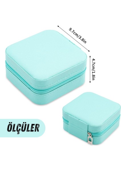 Turkuaz Seyahat Takı Organizer Kutusu, Mücevher ve Aksesuar Düzenleyici modelleri