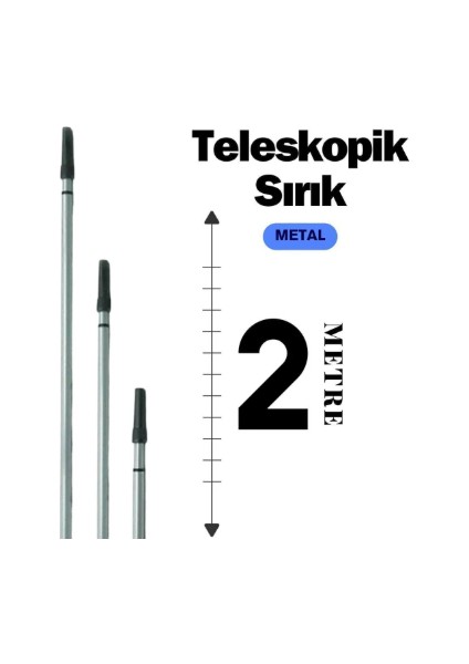 Teleskopik Uzatmalı 2 M Fırça Sa