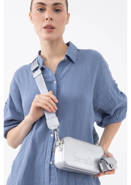 United Colors Of Benetton Kadın Çapraz Çanta Bnt 1448 - Gümüş
