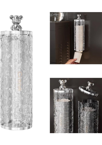 Sunup SN-27110 Kendinden Yapışkanlı Plastik Karton Bardak Dispenseri Su Sebili Kahve Makinası Yanı Bardaklık