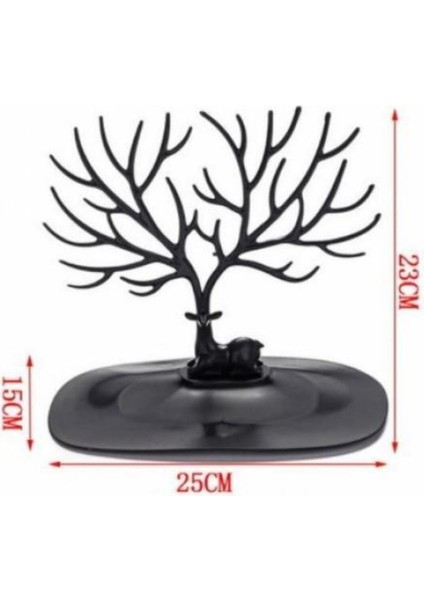 Siyah Geyik Tasarımlı Takı ve Mücevher Standı, Düzenli Saklama Için Ideal fiyatları