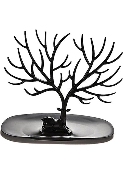 Siyah Geyik Tasarımlı Takı ve Mücevher Standı, Düzenli Saklama Için Ideal