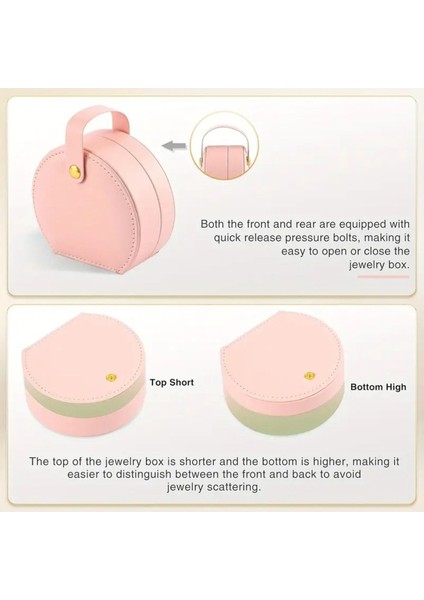 Pembe Saplı Takı Organizatör, Seyahat ve Günlük Kullanım Için Güzel Tasarım