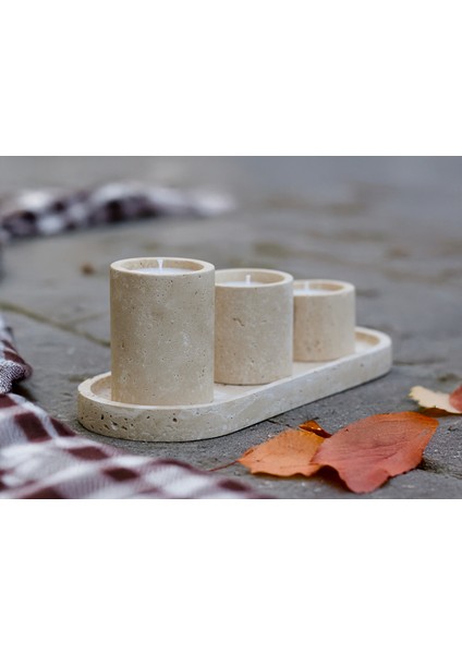 Lucia Ultra Yüksek Kaliteli 30CM 4'lü Set Traverten Veya Mermer Soya Mum - Yüksek Kalite Doğal Soya Mum ve Koku Esansı - Damarlı Beyaz Mermer, Kahve Gümüş Traverten, Bej Traverten Taş Seçenekleri indirimleri