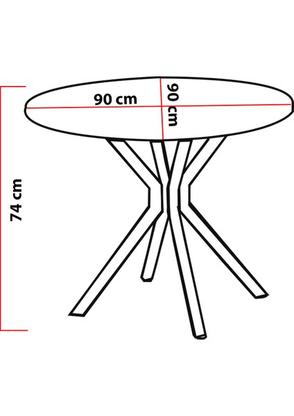 Elegant Modeli Yuvarlak Mutfak Masa Sandalye Takımı, 4 Sandalye 1 Sabit Beyaz Masa 90X90 Cm, Keten Kumaş