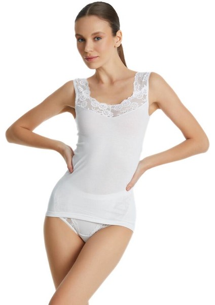 Private Büyük Beden Dantelli Beyaz Atlet 1957 fiyatları