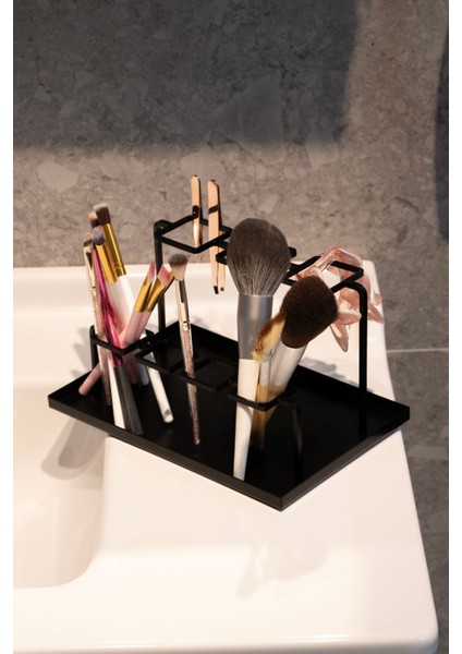 Şık Siyah Metal Düzenleyici, Kalem ve Fırça Saklama Için Modern Tasarım fiyatları