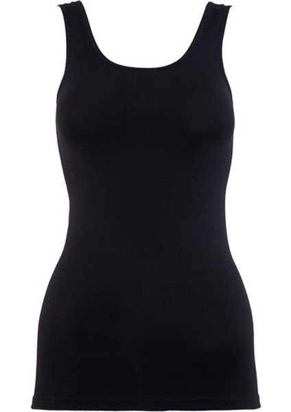 Essential Büyük Beden Kalın Askı Siyah Atlet 1950