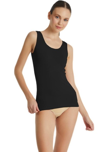 Essential Büyük Beden Kalın Askı Siyah Atlet 1950 fırsatları