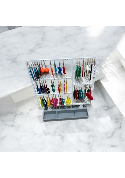 Beyaz Küpe Standı, Şık ve Kullanışlı Mücevher Düzenleyici