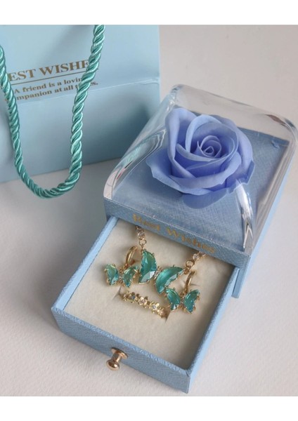 Şık Mavi Takı Kutusu Takı Düzeni ve Saklama Için Uygun fiyatları