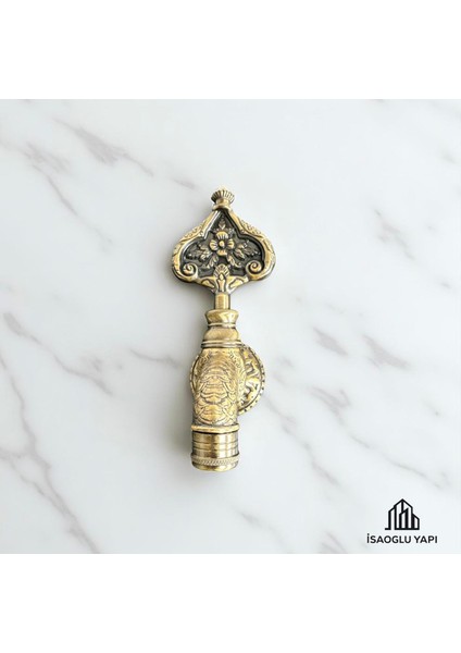 Isaoğlu Yapı Antik Gold Kurna Musluğu Vintage Tasarım Özel Yapım Eskitme Osmanlı Hamam Musluk