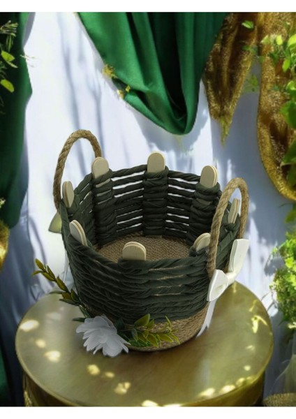 El Emeği Küçük 18CM Hasır Sepet, Takı Organizer Stantı, Şık ve Kullanışlı. modelleri