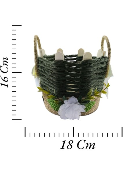 El Emeği Küçük 18CM Hasır Sepet, Takı Organizer Stantı, Şık ve Kullanışlı. indirimleri
