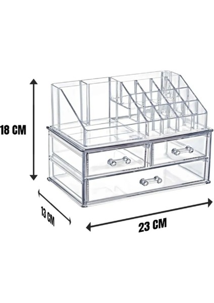 Şeffaf 3 Çekmeceli Çok Katlı Takı ve Makyaj Düzenleyici Set fiyatları